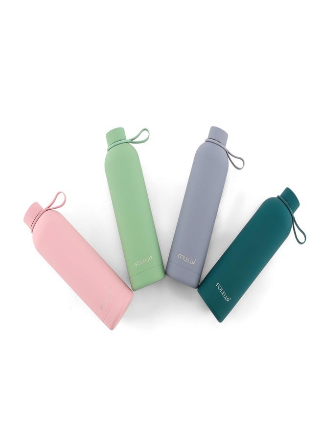 FOLELLO 750ml Vacuum Insulated Flask Water Bottle | Double Walled Stainless Steel | Keeps Drinks Cold & Hot | Leakproof Hydroflask Water Bottle for Kids, School, Gym, Office, Travel (Pink) 25oz - Image 5